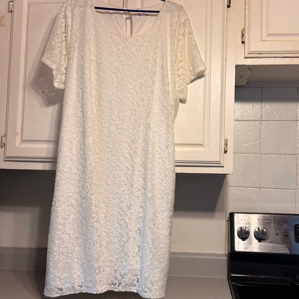 Chic Nation White Lace Mini Dress